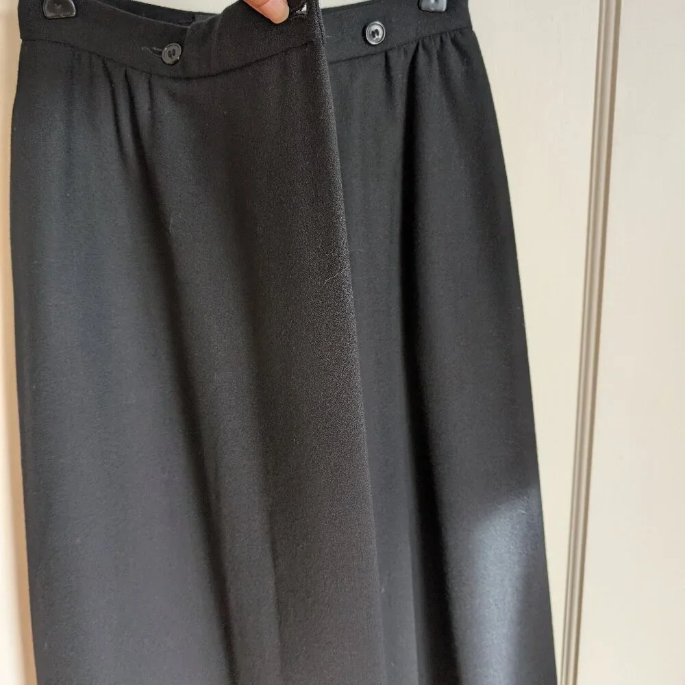 VTG Adolfo Sport wool crepe black skirt - Picture 10 of 17